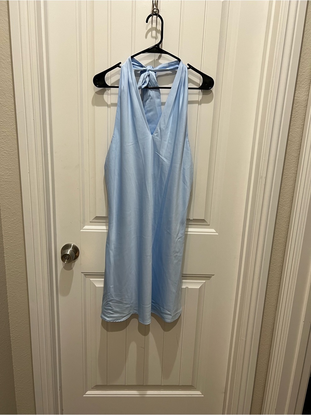 wild fable Light Blue Halter Tie-Back Dress